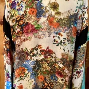 Nicole Miller Vintage Flowered Kimono Sleeve Jacket Sz Small